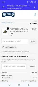 welcome10 coupon verification screenshot