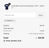 FINISH10 coupon verification screenshot