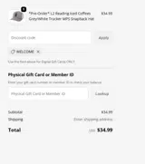 WELCOME coupon verification screenshot