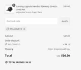 welcome10 coupon verification screenshot