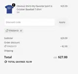 FINISH10 coupon verification screenshot