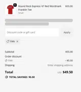 FAN coupon verification screenshot