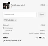 SPNEWS26 coupon verification screenshot