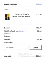 10PRODUCT coupon verification screenshot