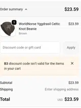 B3 coupon verification screenshot