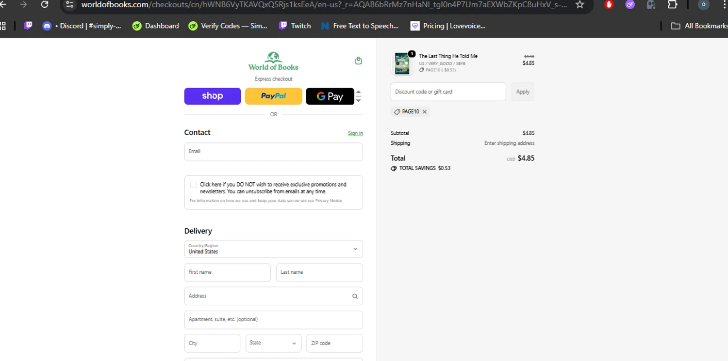 Verification screenshot for 11% Off Storewide at World of Books. com at World of Books.com — 55d ago