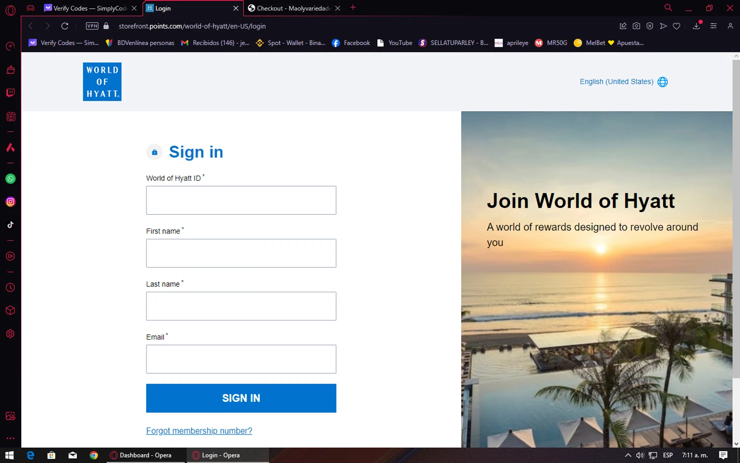 World of Hyatt checkout page showing World of Hyatt promo code box | Screenshot taken by SimplyCodes community member on Feb 27, 2024
