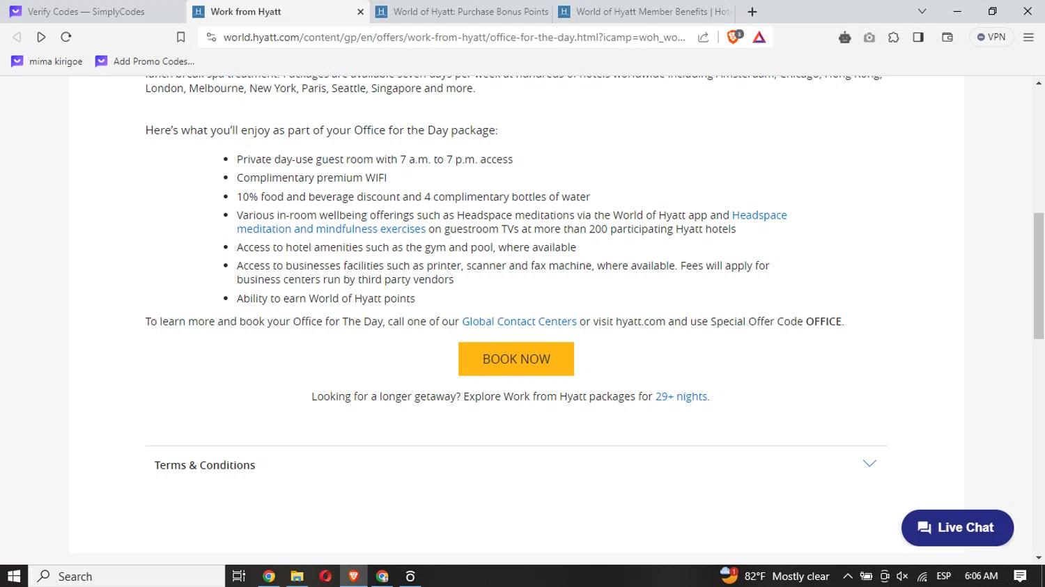 World of Hyatt checkout page showing World of Hyatt promo code box | Screenshot taken by SimplyCodes community member on Dec 23, 2023