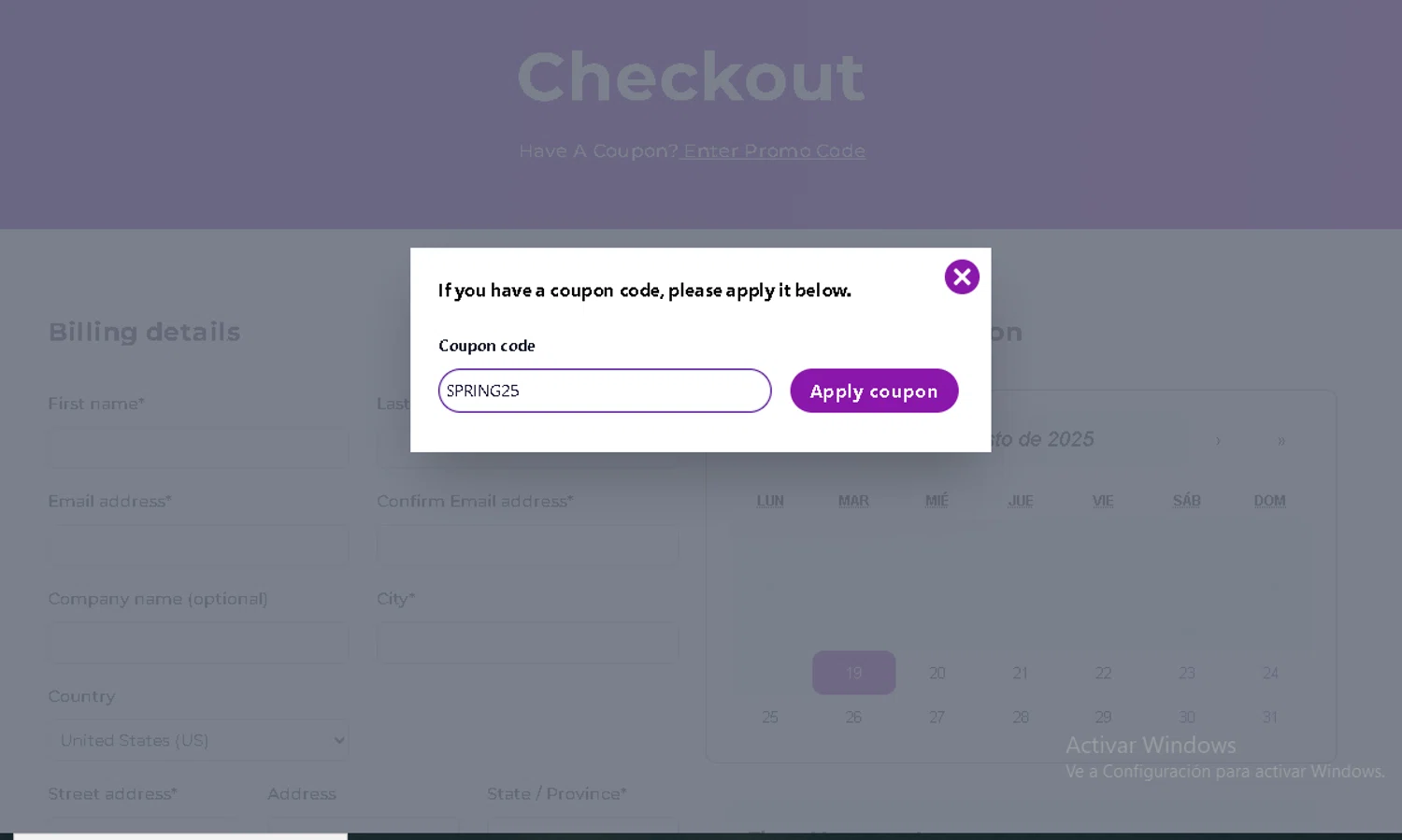 World of Illusions promo code screenshot showing code SPRING25 applied at World of Illusions checkout page. Uploaded by SimplyCodes community member Gotoloco on Aug 19, 2025