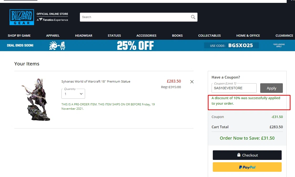World of Warcraft checkout page showing World of Warcraft discount code box | Screenshot taken by SimplyCodes community member on Jul 15, 2021