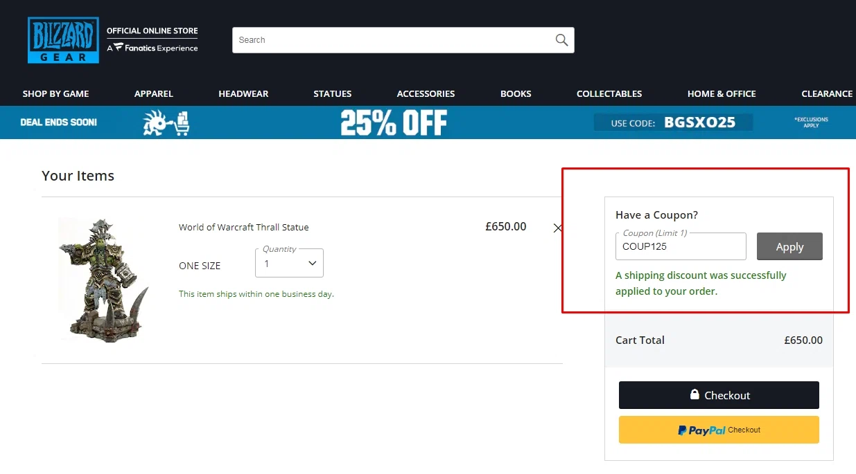 World of Warcraft checkout page showing World of Warcraft discount code box | Screenshot taken by SimplyCodes community member on Jul 15, 2021