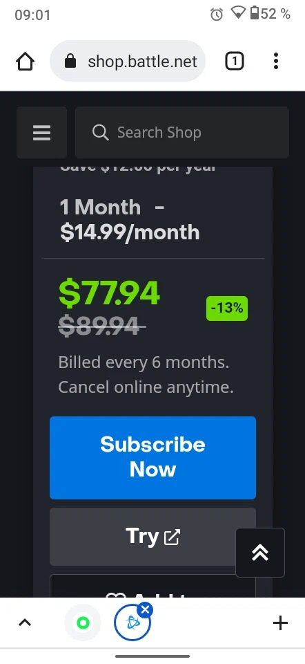 World of Warcraft checkout page showing World of Warcraft discount code box | Screenshot taken by SimplyCodes community member on Oct 11, 2021