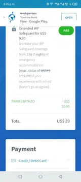 TRAVELWITHZO coupon verification screenshot