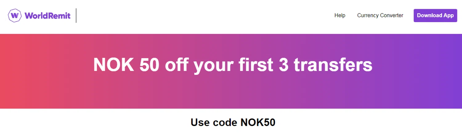 WorldRemit promo code screenshot showing code N0K50 applied at WorldRemit checkout page. Uploaded by SimplyCodes community member Enamorado on Jan 15, 2026