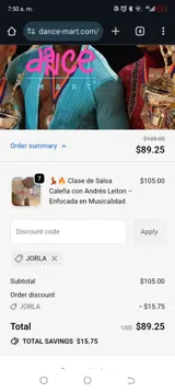 JORLA coupon verification screenshot
