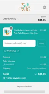 OMGSALE coupon verification screenshot