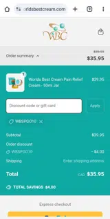 WBSPGO10 coupon verification screenshot