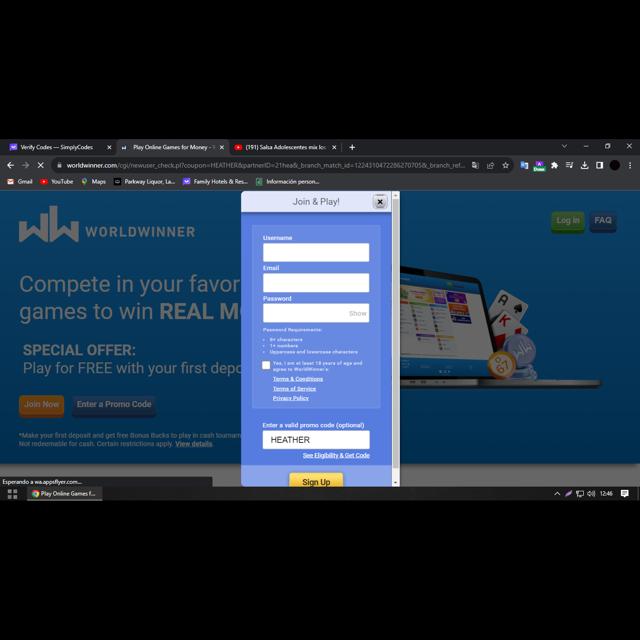 WorldWinner checkout page showing WorldWinner promo code box | Screenshot taken by SimplyCodes community member on Sep 5, 2023