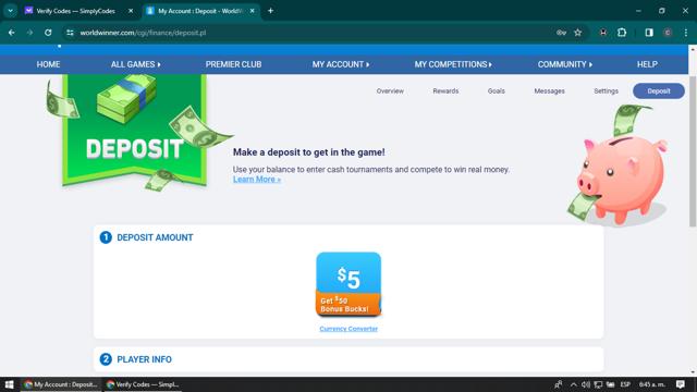 WorldWinner checkout page showing WorldWinner promo code box | Screenshot taken by SimplyCodes community member on Jan 21, 2024