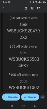 WSBUCKS204792X2 coupon verification screenshot