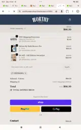 Worthy Wear coupon verification screenshot
