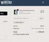 Worthy Wear coupon verification screenshot