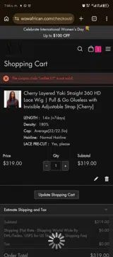 amber10 coupon verification screenshot