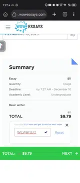 WEWRITEIT coupon verification screenshot