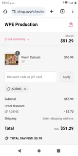 ADBNS coupon verification screenshot