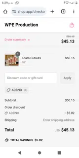 ADBNO coupon verification screenshot