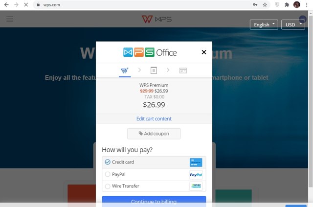 WPS checkout page showing WPS discount code box | Screenshot taken by SimplyCodes community member on Feb 7, 2021