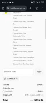Wraith coupon verification screenshot