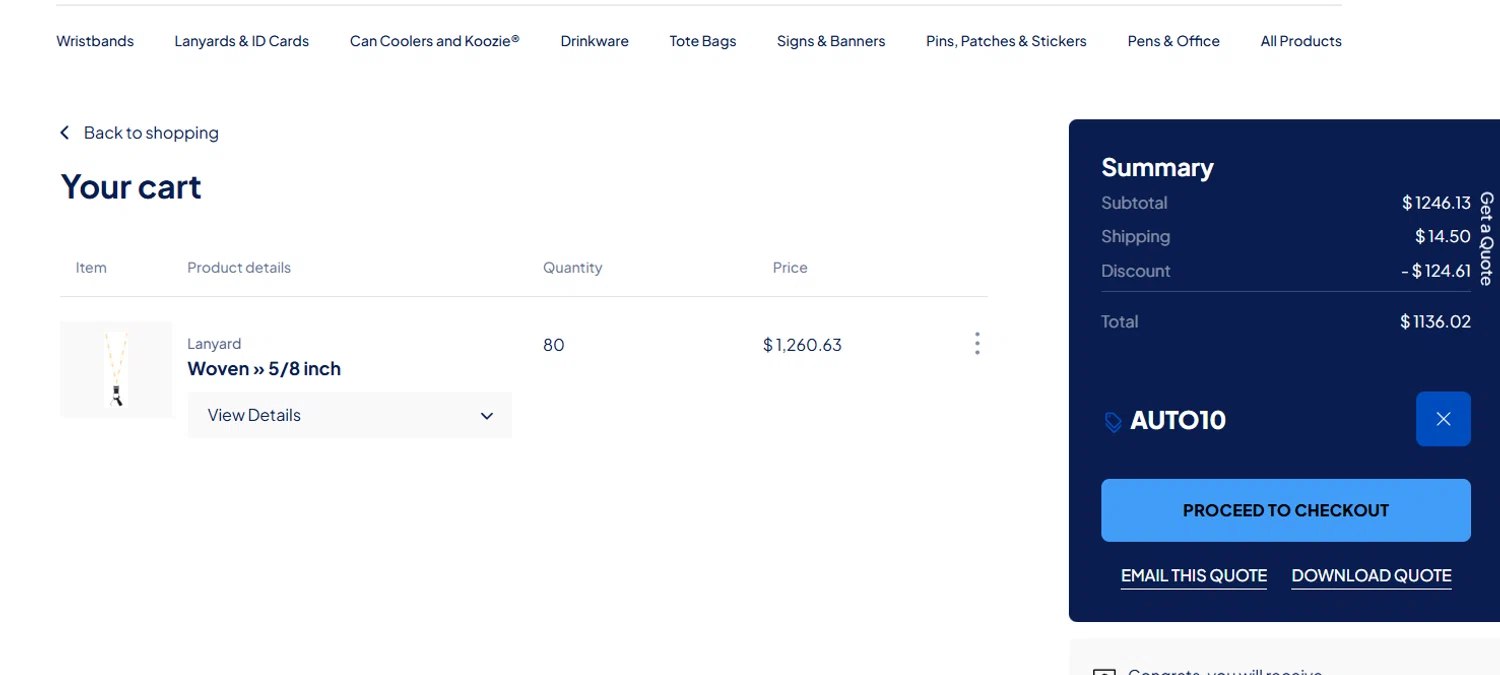 Wrist-Band.Com promo code screenshot showing code AUTO10 applied at Wrist-Band.Com checkout page. Uploaded by SimplyCodes community member CrownSleuth7125 on Jun 24, 2025