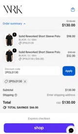 W.R.K coupon verification screenshot