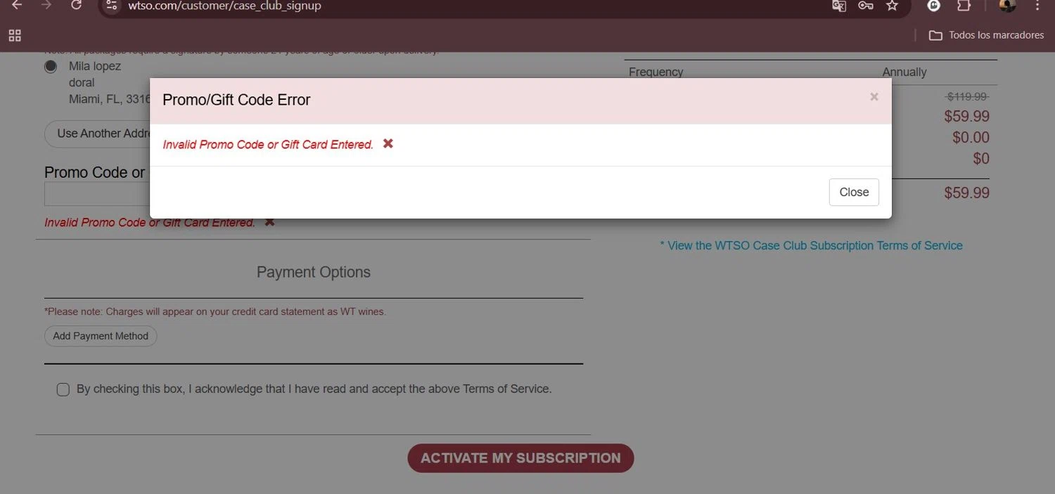 Wtso.com promo code screenshot showing code MAGNUMCC applied at Wtso.com checkout page. Uploaded by SimplyCodes community member Milaya on Nov 27, 2025