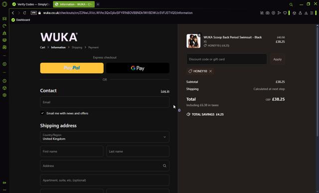 WUKA checkout page showing WUKA discount code box | Screenshot taken by SimplyCodes community member on Apr 3, 2025