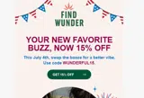 WUNDERFUL15 coupon verification screenshot