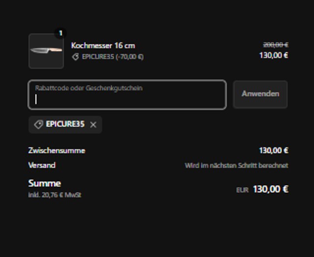 Wusthof checkout page showing Wusthof discount code box | Screenshot taken by SimplyCodes community member on Nov 23, 2023