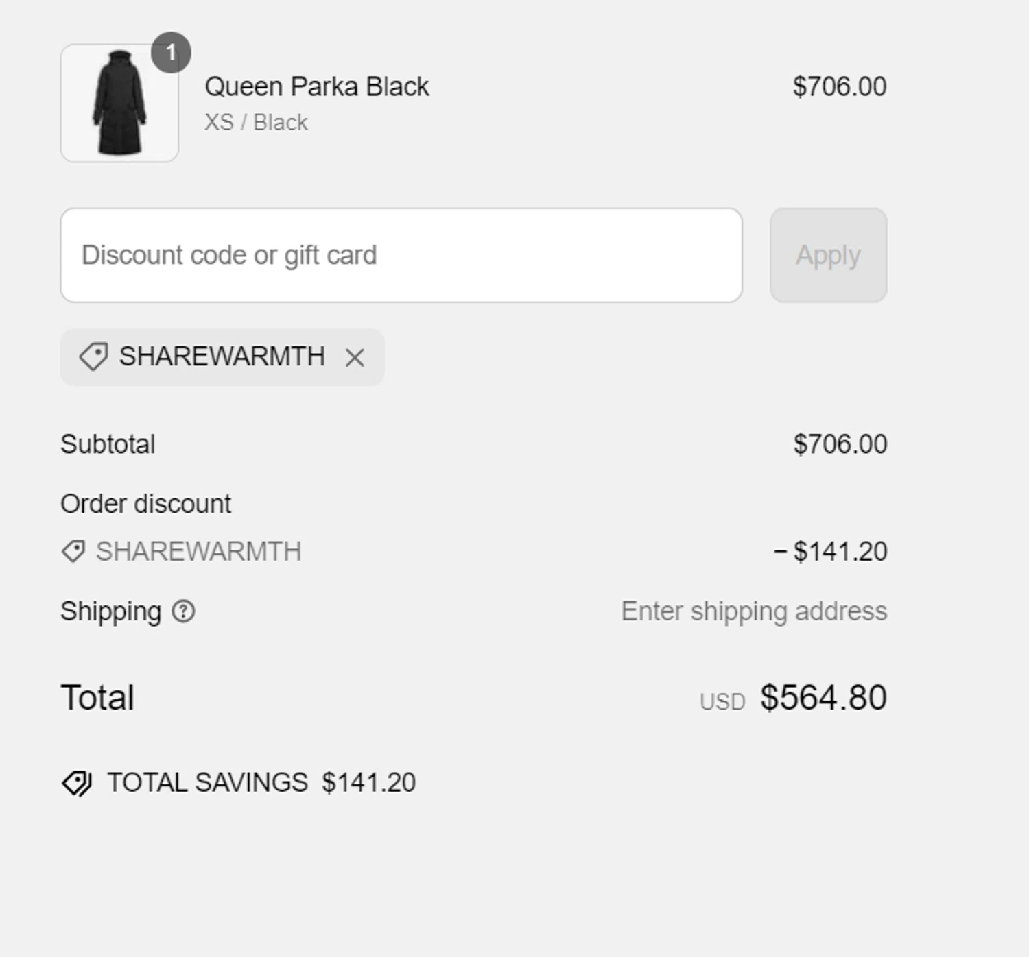 Wuxly discount code screenshot showing code SHAREWARMTH applied at Wuxly checkout page. Uploaded by SimplyCodes community member Sova_Valorant on Mar 10, 2025