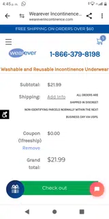 1freeship coupon verification screenshot