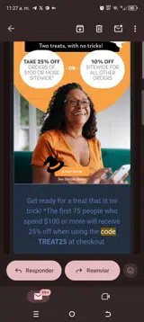Treat25 coupon verification screenshot