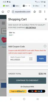 W. W. Norton coupon verification screenshot