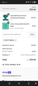 WYLD CUB coupon verification screenshot