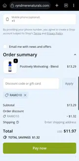 RAMO10 coupon verification screenshot