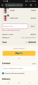 FREEDOM15 coupon verification screenshot