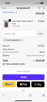 Supplements10 coupon verification screenshot