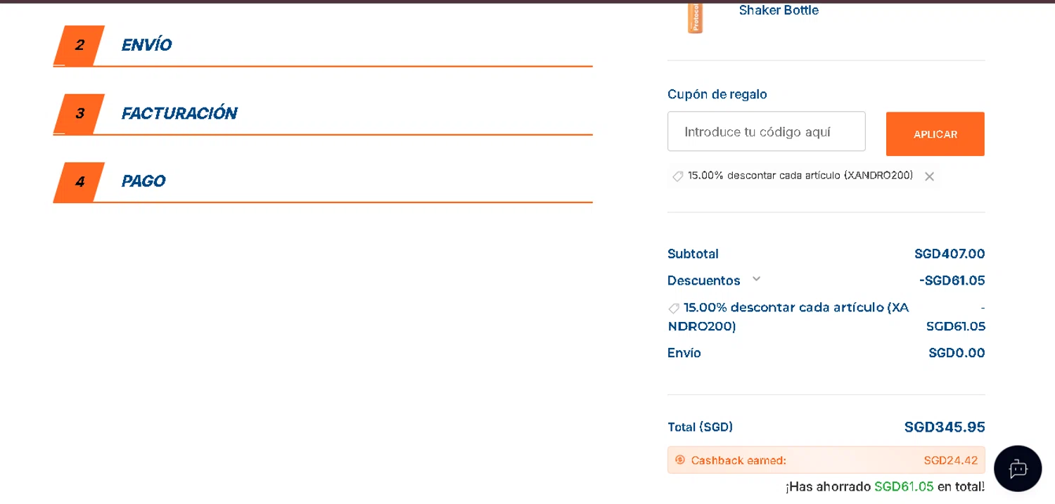 Xandro Lab promo code screenshot showing code XANDRO200 applied at Xandro Lab checkout page. Uploaded by SimplyCodes community member CleverGenius9882 on Jan 8, 2026