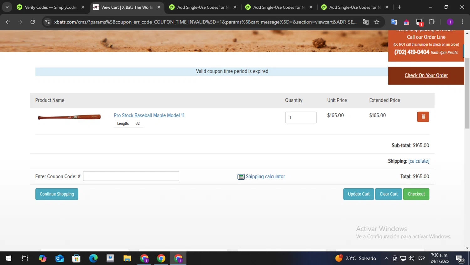 X Bats coupon code screenshot showing code xb2720 applied at X Bats checkout page. Uploaded by SimplyCodes community member Batman on Jan 24, 2025