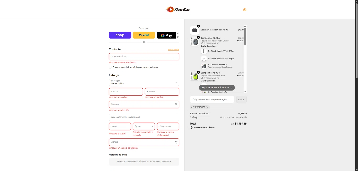 XbotGo promo code screenshot showing code TESTREVIEW applied at XbotGo checkout page. Uploaded by SimplyCodes community member TokenFalcon7462 on Jan 18, 2026