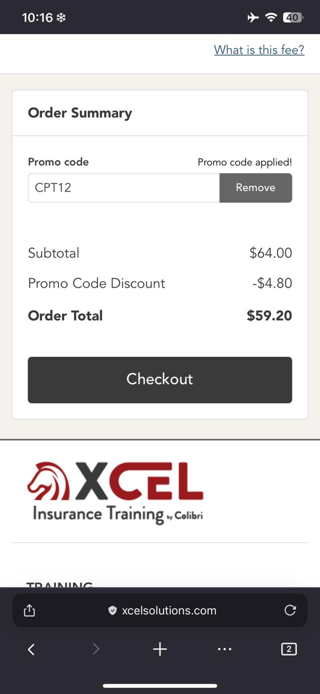 XCEL Solutions checkout page showing XCEL Solutions discount code box | Screenshot taken by SimplyCodes community member on Sep 7, 2025